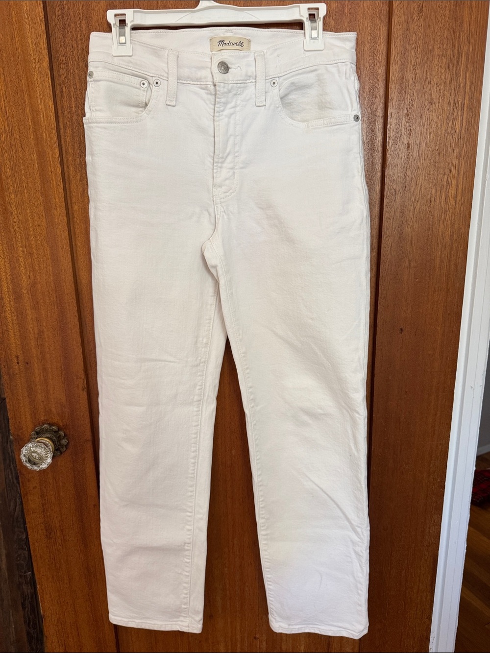 madewell mid rise perfect vintage straight jean white, 27 - Picture 4 of 6